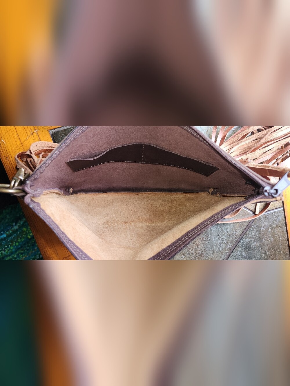 Custom Leather Mustang Clutch 8x11" - Picture 3 of 6
